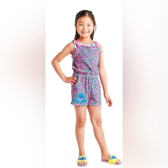 DISNEY Leopard Print STITCH & SCRUMP
Terrycloth Romper size:11/12 - Picture 1 of 9